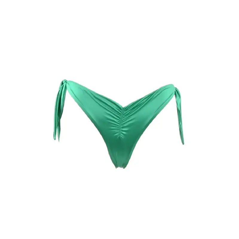 Costume Slip Con Lacci Raso Verde Donna S