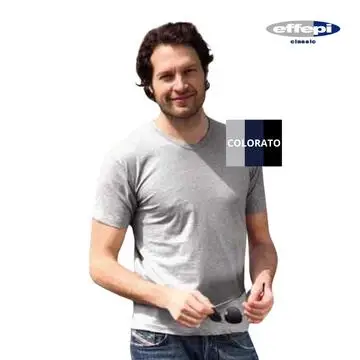 T-shirt unisex in cotone con scavo a V Effepi 864 COLORATO