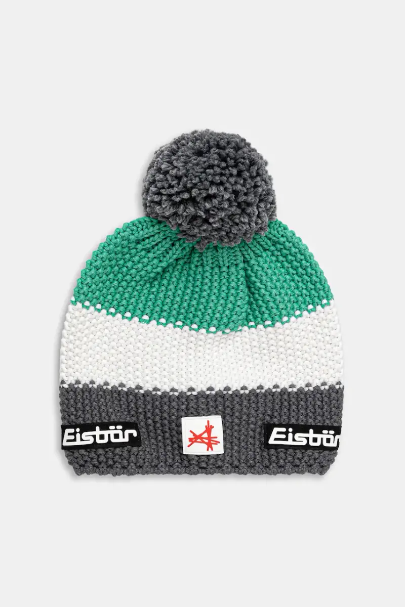 berretto in misto lana Star Pompon MÜ SA colore verde E33172