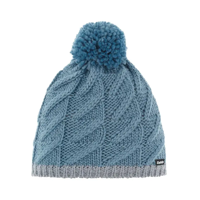 Berretto Sci Asteria Pompon Turchese Grigio Donna TU