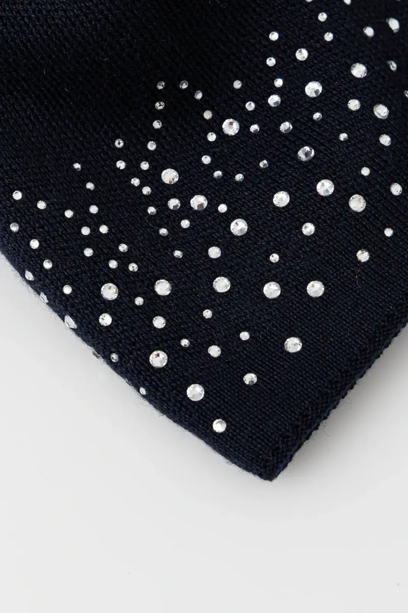 cappello con lana Nalin Lux Crystal MÜ colore blu navy E80115 miniatura 3