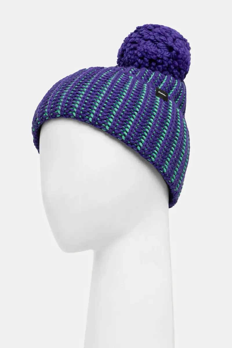 cappello con lana Ronda Pompon MÜ colore blu E30977 Violetto miniatura 3
