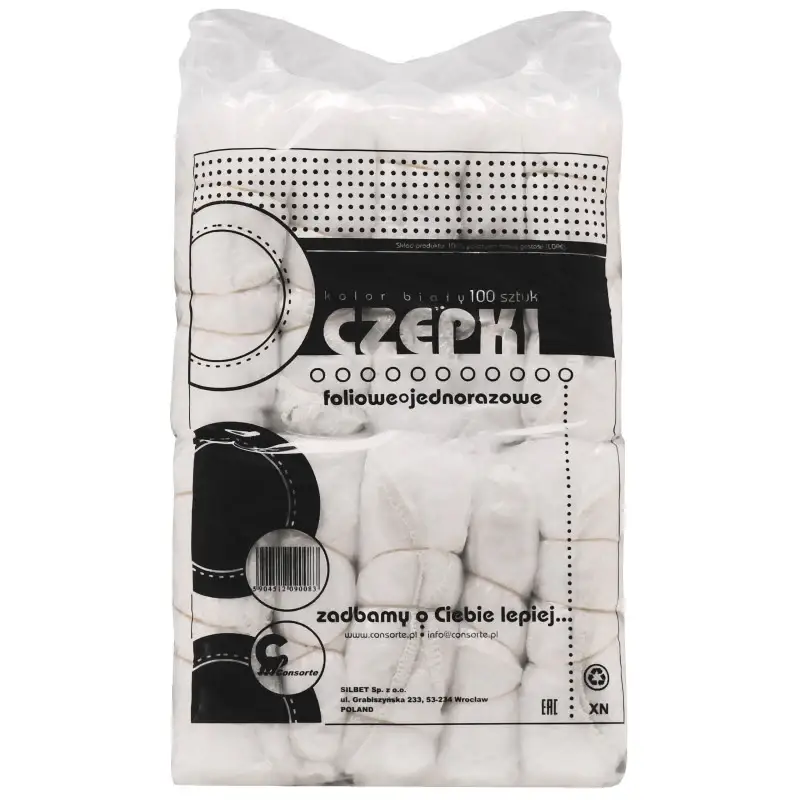 Cuffie monouso per parrucchieri Eko-Higiena con elastico, in plastica, 100 pezzi