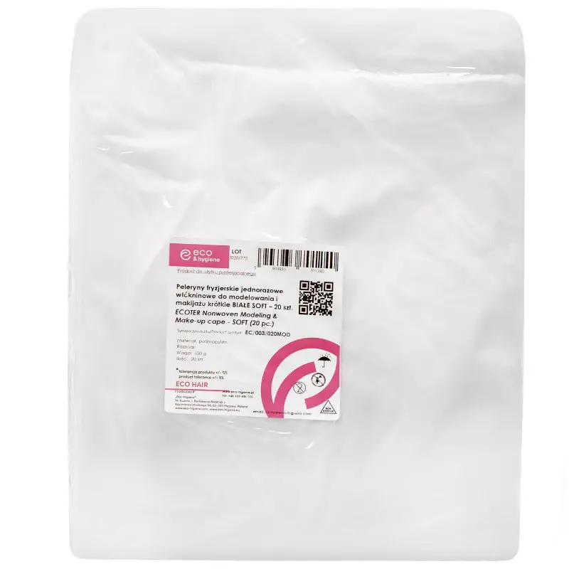 Mantelline monouso corte in tessuto non tessuto per parrucchieri Eko-Higiena, 20 pezzi