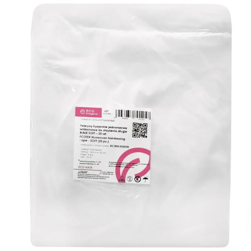 Mantelline monouso lunghe in tessuto non tessuto per parrucchieri Eko-Higiena, confezione da 25 pezzi