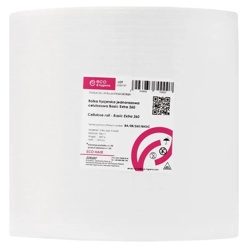 Rotolo di asciugamani monouso in cellulosa per parrucchieri, Basic Extra, 260x280 mm