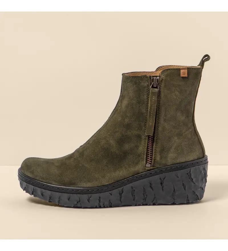 per donna. 2516711FE005_0G3 Stivaletti in pelle N5167 Mito Yggdrasil verde -Altezza zeppa 5cm- (36), 5 a 8cm, Cerniera, Casua