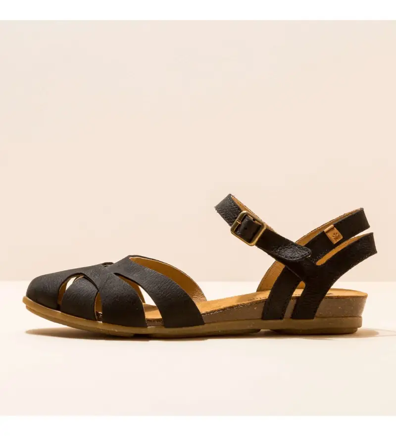 per donna. 252071101005_001 Piacevoli sandali neri in pelle Stella neri (36), Nero, Basso, 1 a 3 cm, Fibbia, Casual