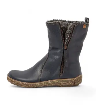 per donna 2545411NF005_0B0 Stivaletti in pelle blu navy N5454 (42), Basso, Cerniera, Casual