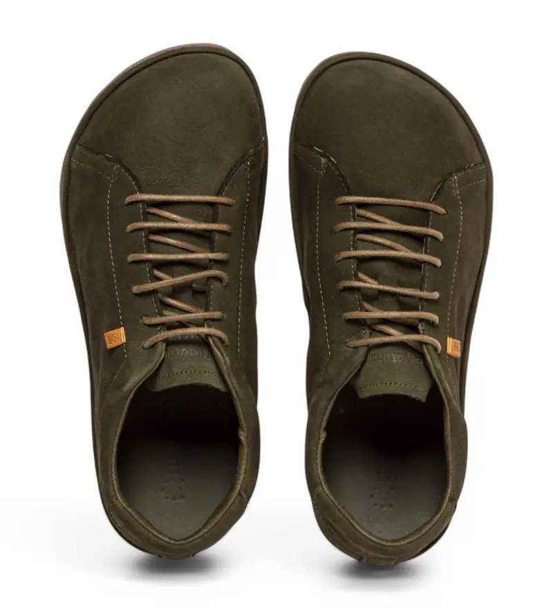 per donna. 256711122005_0G3 N5671 Scarpe in pelle verde nudo (36), Basso, Stringhe, Casual