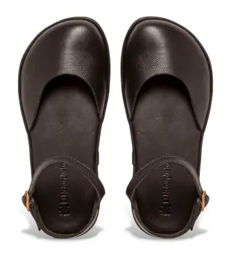 per donna 256831101005_001 N5683 Sandali in pelle nera nuda (38), Nero, Basso, Fibbia, Casual