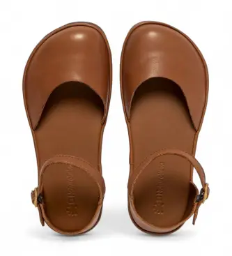 per donna 256831123005_023 Sandali in pelle N5683 Marrone nudo (36), Basso, Fibbia, Casual