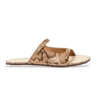 per donna 256841220005_020 Sandali in pelle beige N5684 (36), Basso, Fibbia, Casual
