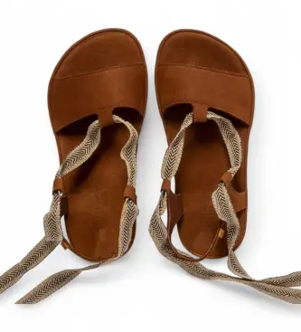 per donna 256851123005_023 N5685 Sandali in pelle marrone Satya (36), Basso, Stringhe, Casual