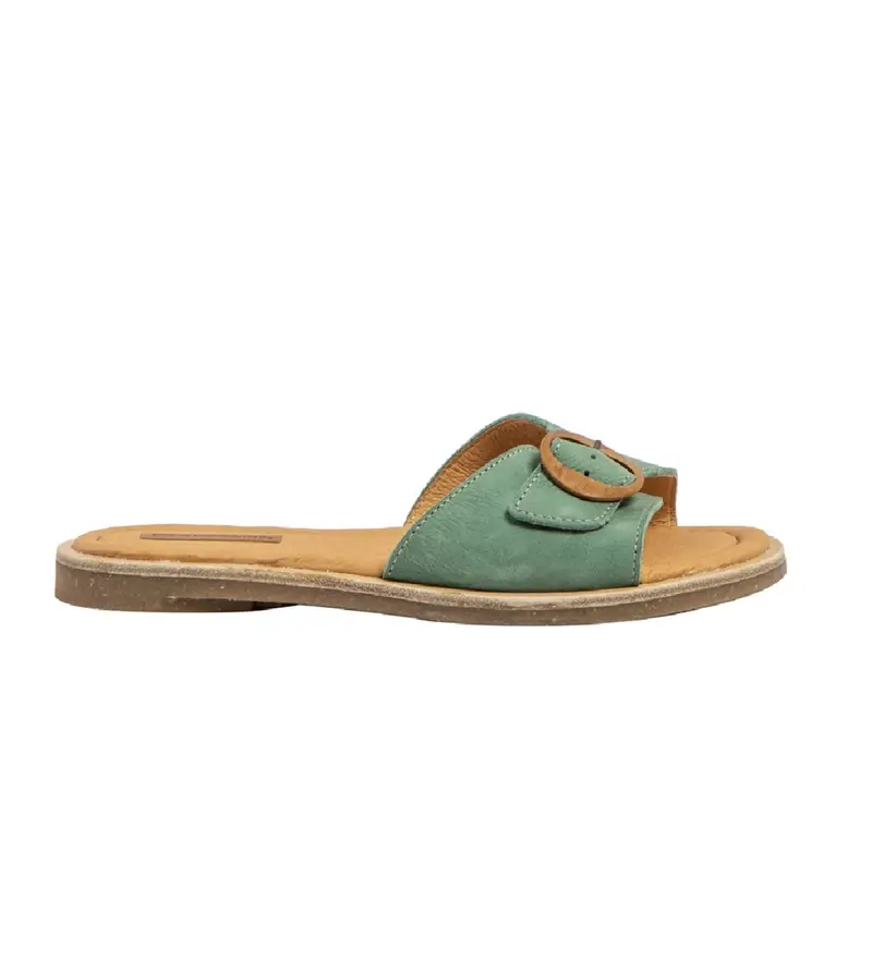 per donna. 2569011IO005_0B0 N5690 sandali in pelle verde (36), Basso, Nessuno, Casual