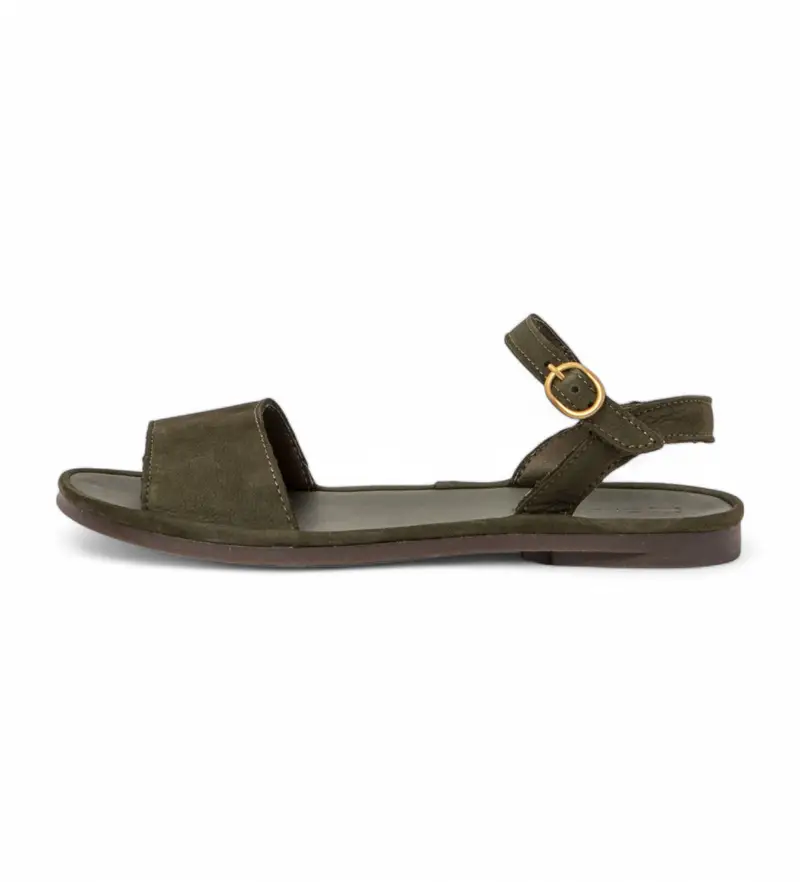 per donna. 256931122005_0G3 N5693 Sandali in pelle verde tulipano (36), Basso, Fibbia, Casual