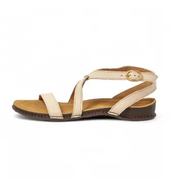 per donna 2580211ZZ005_020 N5802 Panglao sandali in pelle beige (36), Basso, Fibbia, Casual