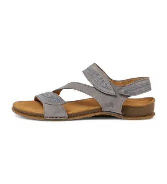 per donna 258101250005_0B0 N5810 Panglao sandali in pelle grigio blu (38), Basso, Velcro, Casual
