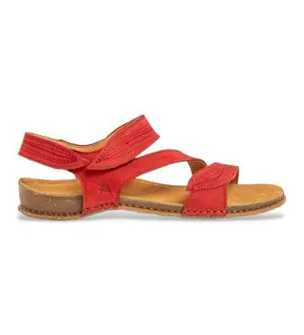 per donna 258101281005_008 Sandali in pelle rossa N5810 (36), Rosso, Basso, Velcro, Casual