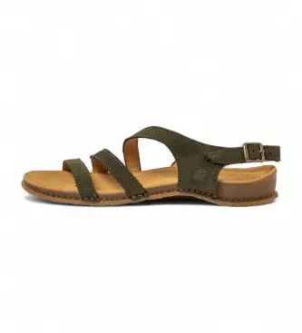 per donna 258111222005_0G3 N5811 Sandali in pelle verde Panglao (37), 1 a 3 cm, Fibbia, Casual