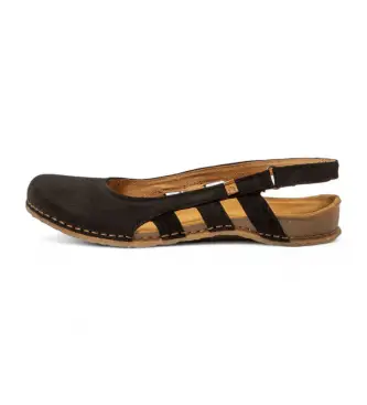 per donna 258171201005_001 N5817 Panglao Sandali in pelle nera (36), Nero, Basso, Velcro, Casual Sabbia