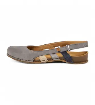 per donna 2581712S7005_0MU N5817 Panglao sandali in pelle grigio blu (36), Basso, Velcro, Casual