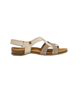 per donna 2581911VA005_020 Sandali in pelle N5819 Panglao beige (38), Basso, Velcro, Casual