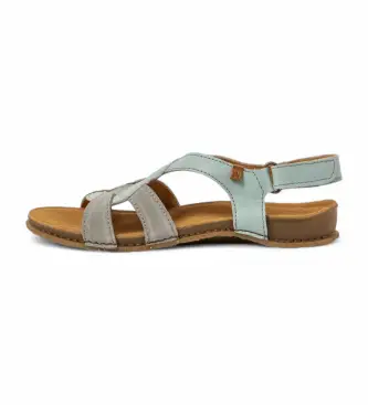 per donna 2581912B0005_0B0 N5819 Panglao sandali in pelle blu (36), Basso, Velcro, Casual