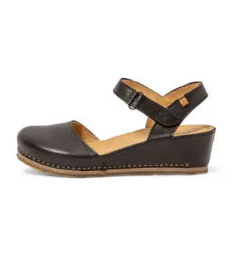 per donna 258501201005_001 Sandali in pelle nera Picual N5850 (37), Nero, 3 a 5cm, Velcro, Casual Oro