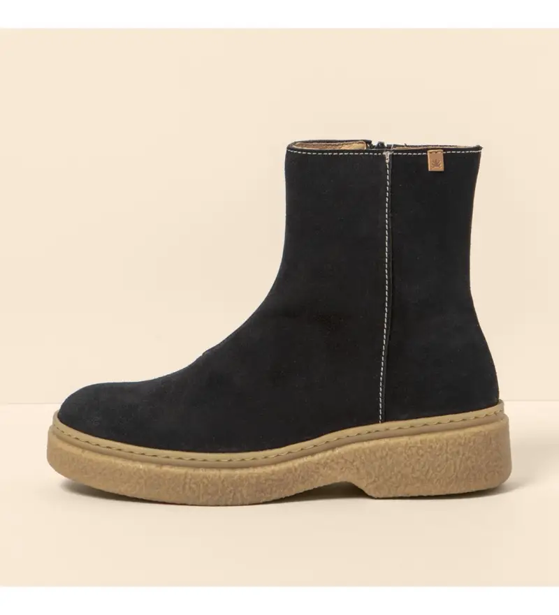 per donna 259011101005_001 Stivaletto in pelle N5901 Camoscio Seta Nero/Arpea (36), Basso, 1 a 3 cm, Cerniera, Casual