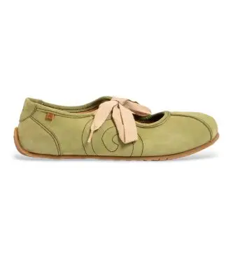 per donna 2593611G1005_0G3 Ballerine in pelle N5936 verdi (36), Basso, Stringhe, Verde, Classico