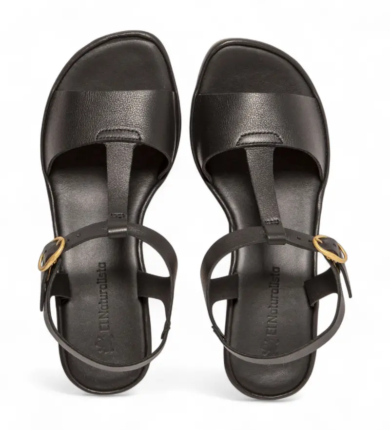 per donna. 2N8531101005_001 N853 Sandali Gaia in pelle nera (38), Nero, 3 a 5cm, Fibbia, Casual