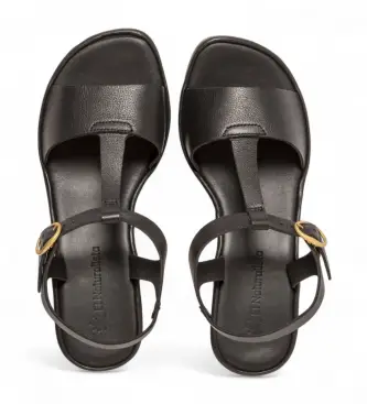 per donna 2N8531101005_001 N853 Sandali Gaia in pelle nera (40), Nero, 3 a 5cm, Fibbia, Casual