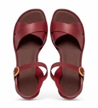 per donna 2N8541167005_008 N854 Gaia Sandali in pelle bordeaux (38), 3 a 5cm, Fibbia, Casual