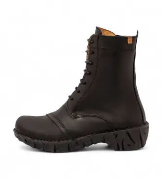 per donna 2NG572019605_001 Stivaletti in pelle nera Ng57 (37), Nero, 1 a 3 cm, Stringhe, Casual