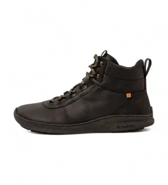 unisex 254361101005_001 N5436 stivaletti in pelle nera (44), Nero, Basso, Stringhe, Casual