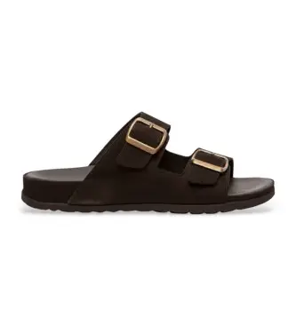 unisex 256821101005_001 N5682 Sandali in pelle nera (38), Nero, Basso, Fibbia, Casual