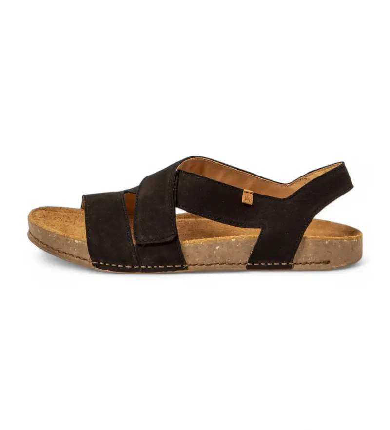 unisex. 257991101005_001 N5799 Sandali Balance in pelle nera (36), Nero, 1 a 3 cm, Velcro, Casual