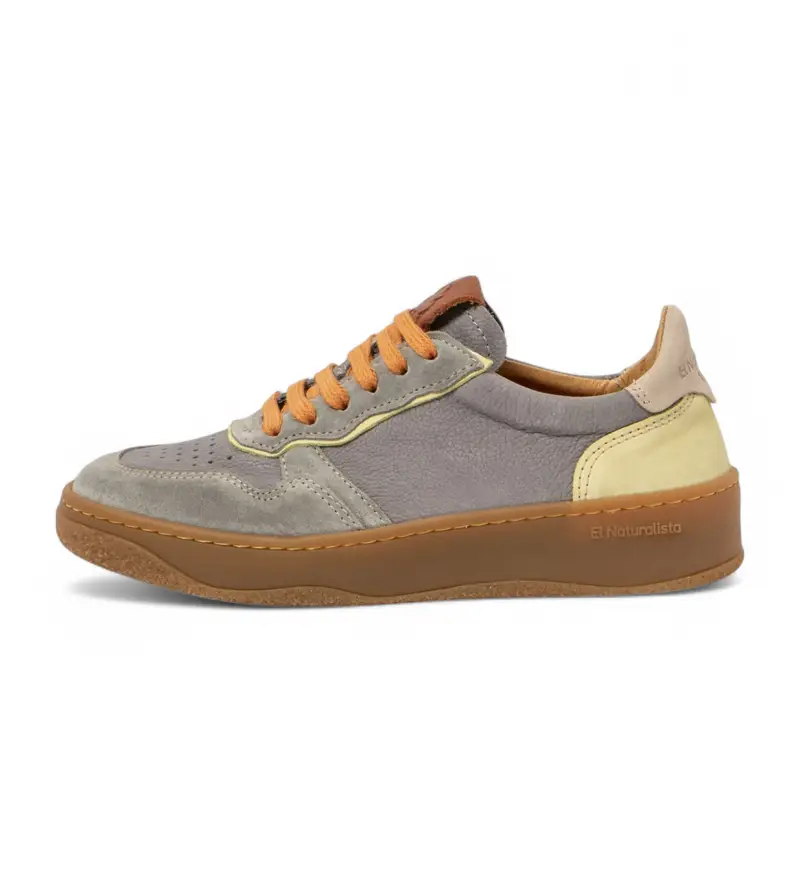 unisex. 2584412S7005_0MU Sneakers N5844 in pelle grigia Geo (37), Basso, Stringhe, Casual, Grigio Sabbia