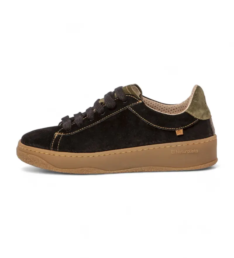 unisex. 258481101005_001 Sneakers in pelle N5848 nera (36), Nero, Basso, Stringhe, Casual Sabbia