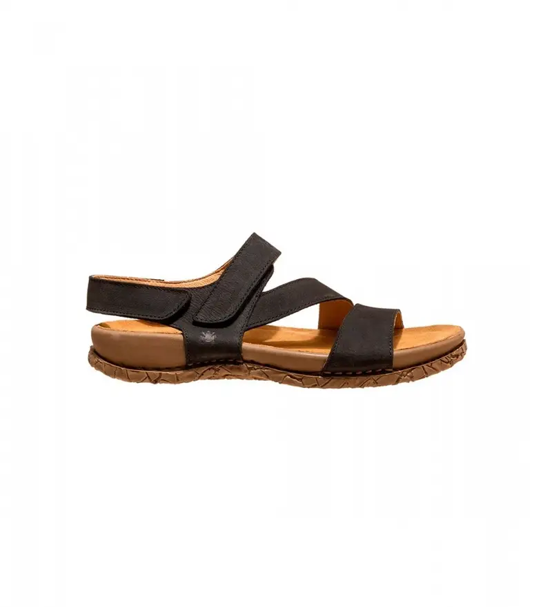 unisex. 258601101005_001 Sandali in pelle N5860 Tabernas neri (36), Nero, Basso, Velcro, Casual