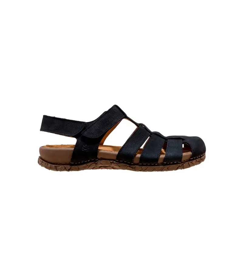 unisex. 258621101005_001 Sandali in pelle N5862 Tabernas neri (36), Nero, Basso, Velcro, Casual