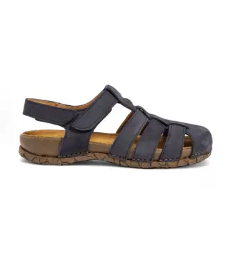 unisex 2586211NF005_0B0 Sandali in pelle N5862 Tabernas blu scuro (36), Basso, Velcro, Casual, Navy