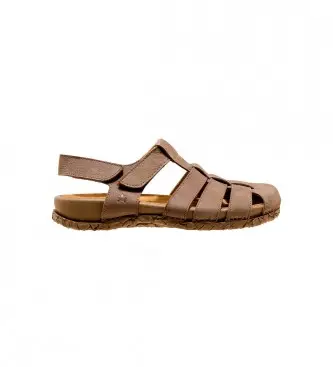unisex 2586211UN005_039 Sandali in pelle N5862 Tabernas marrone (43), Basso, Velcro, Casual