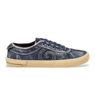 unisex 259531150005_0B0 Scarpe in pelle blu N5953 (37), Tessuto, Basso, Stringhe, Casual