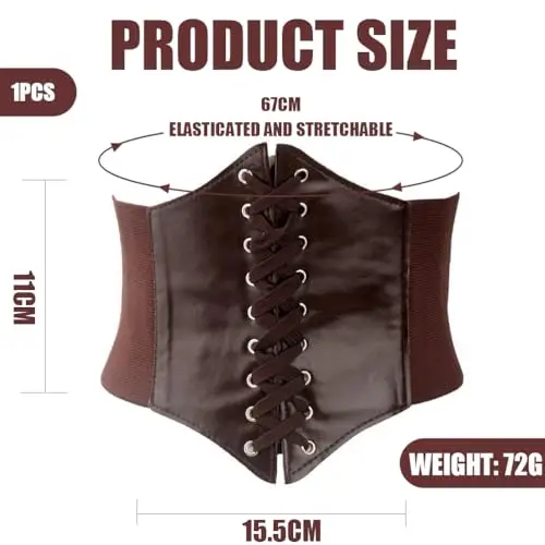 Elastico Largo Elastico Band, Corsetto da Donna, Legato Waspie Corsetto, Plastica aderente, bottoni neri, per miniatura 2