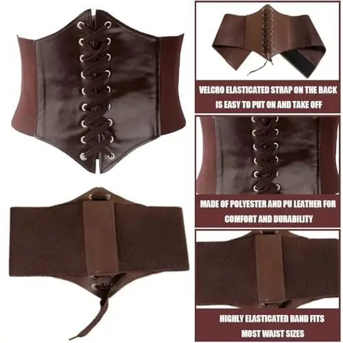 Elastico Largo Elastico Band, Corsetto da Donna, Legato Waspie Corsetto, Plastica aderente, bottoni neri, per miniatura 3