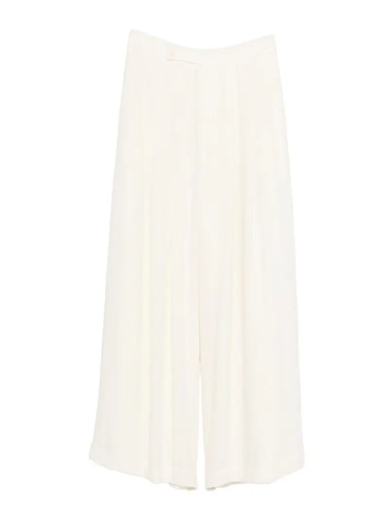 Pantaloni A Gamba Larga Crema