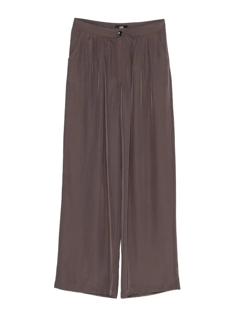 Pantaloni malva a gamba larga Marrone