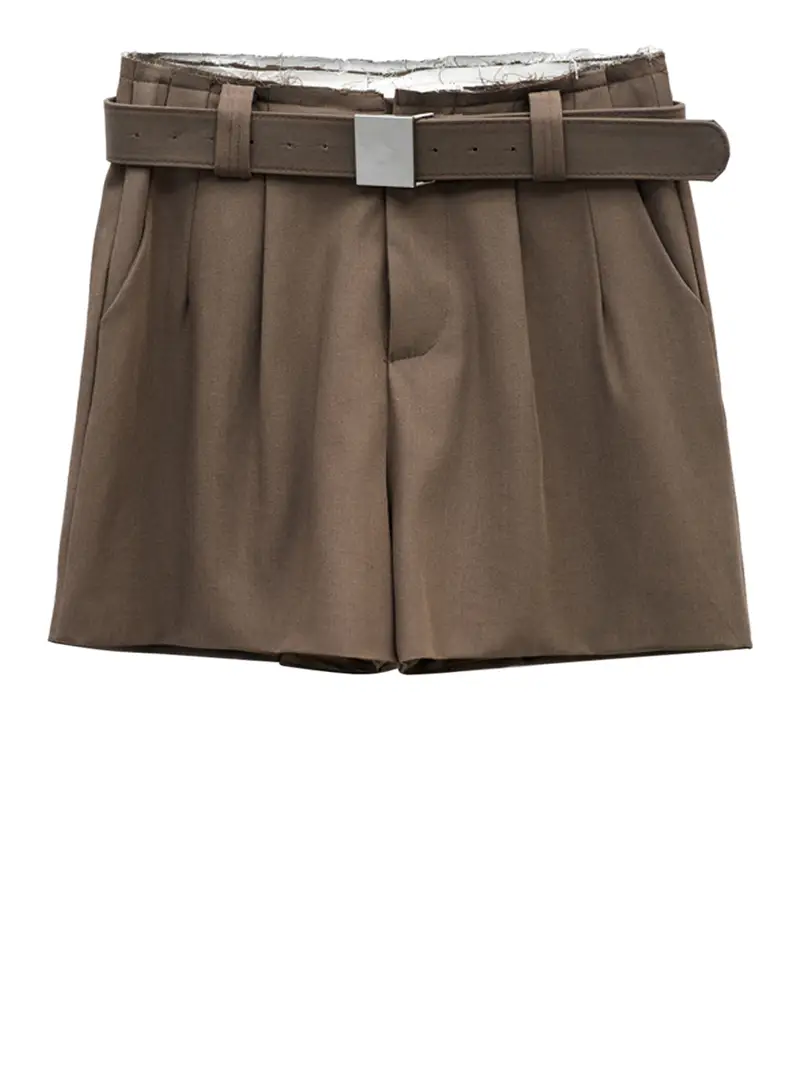 shorts eleh chino da donna - marrone